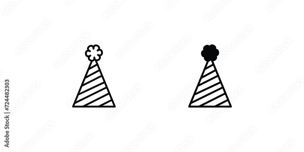 Party Hat icon with white background vector stock illustration Party Hat icon with white background vector stock illustration