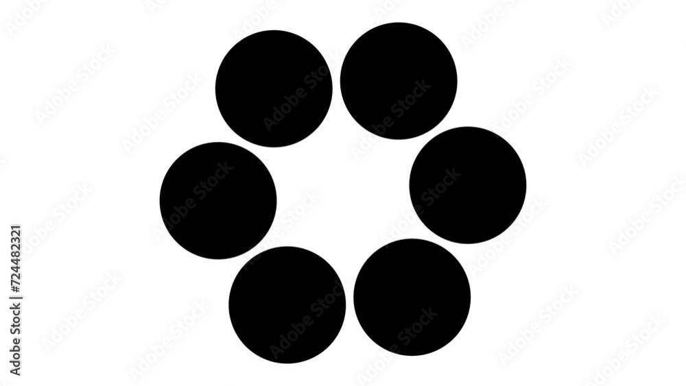 Set of geometric transition masks, rotating circles 