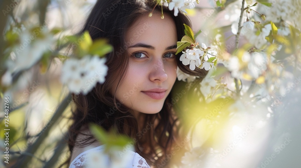 Spring Fashion Shoot, showcase spring fashion with models in light, background image, generative AI