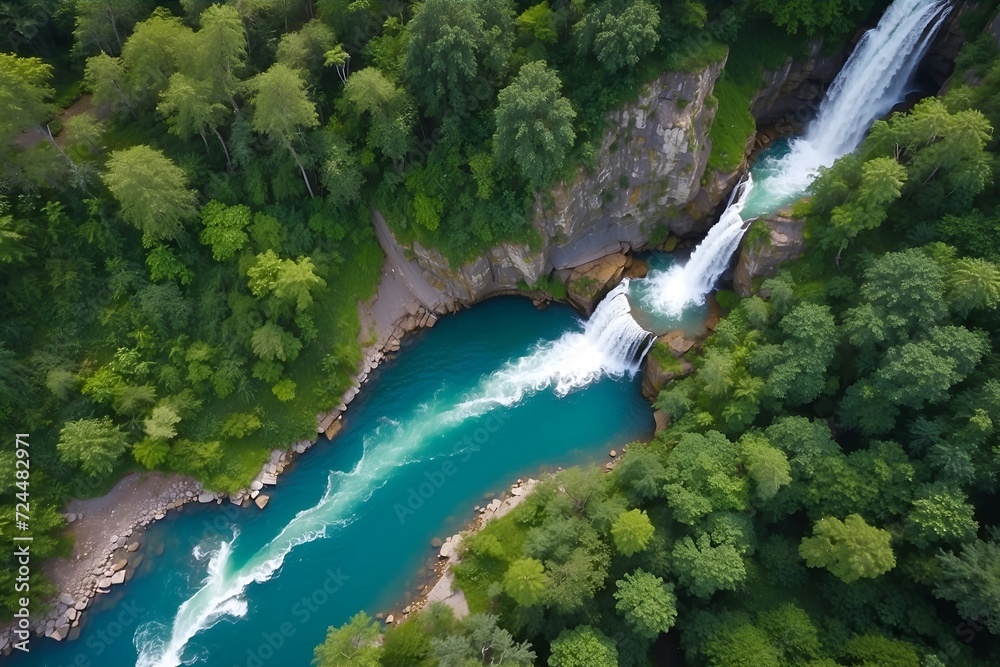 Aerial Overhead View of Waterfalls

Drone photography capturing waterfalls from an overhead perspective