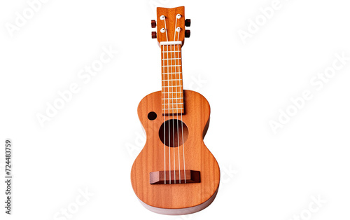 Whimsical Wooden Toy Guitar on Transparent Background