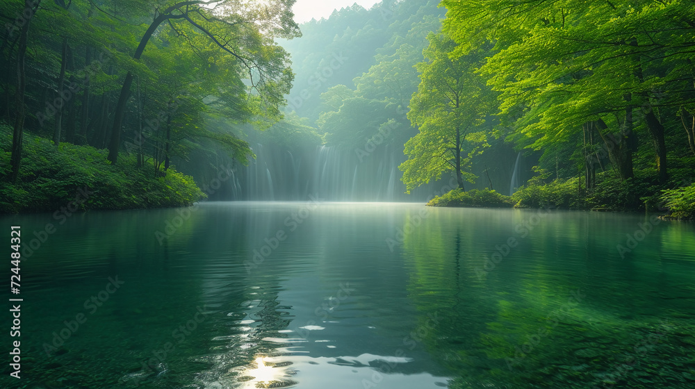 Fototapeta premium stylish nature PowerPoint Background 16:9 Ultra High Definition Image. AI generative