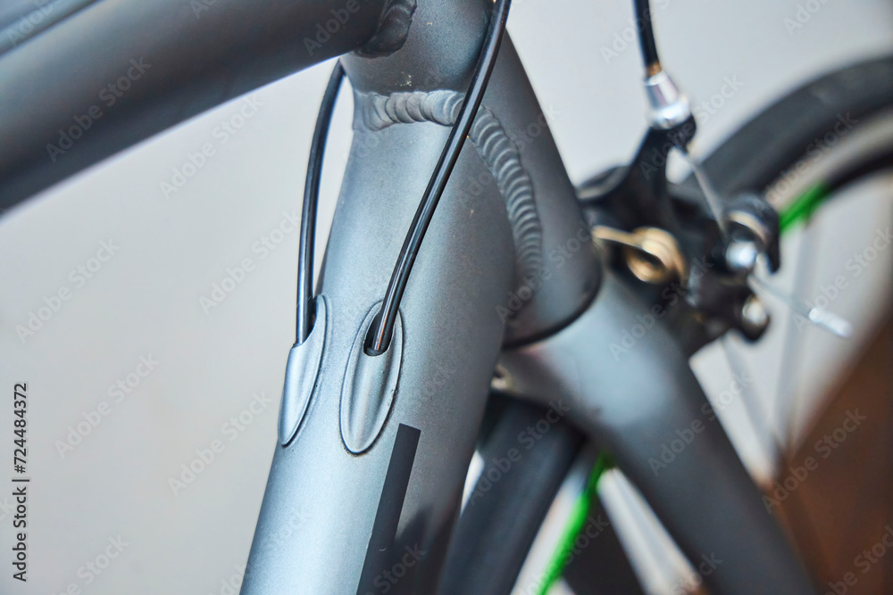 Sports road bike, close-up of parts and equipment. Sports road bike, close-up of parts and equipment.