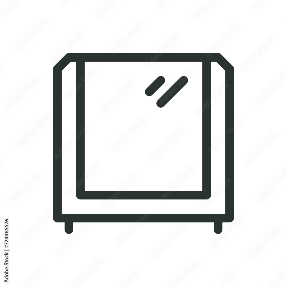 3D printer case isolated icon, factory machine vector symbol with editable stroke 3D printer case isolated icon, factory machine vector symbol with editable stroke