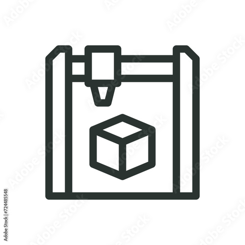 3D printer isolated icon, prototyping vector symbol with editable stroke