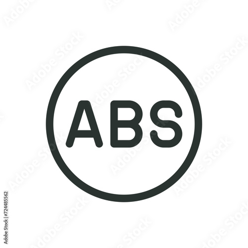 ABS plastic for 3D printing isolated icon, ABS polymer vector symbol with editable stroke