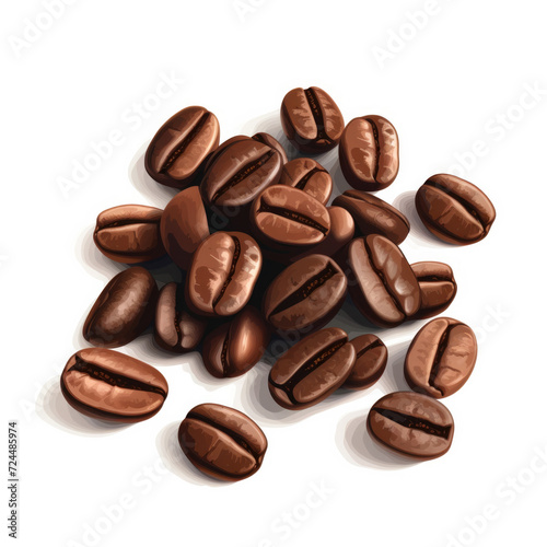 isometric 3D icon  Coffee beans   white background