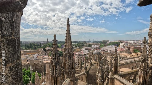 View from the rooftop of Seville Cathedral, Andalusia, Spain