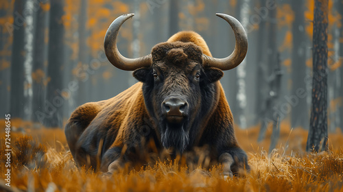 yak grazing in a field, wildlife photography