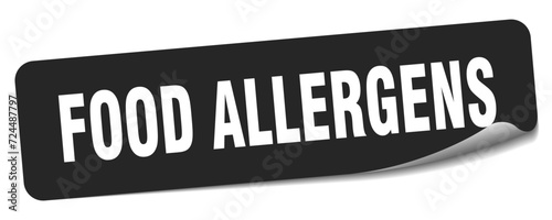 food allergens sticker. food allergens label