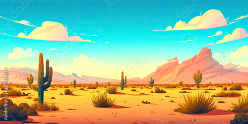 video game style  anime cartoon desert sand background banner  generated ai