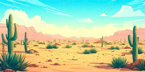 video game style, anime cartoon desert sand background banner, generated ai