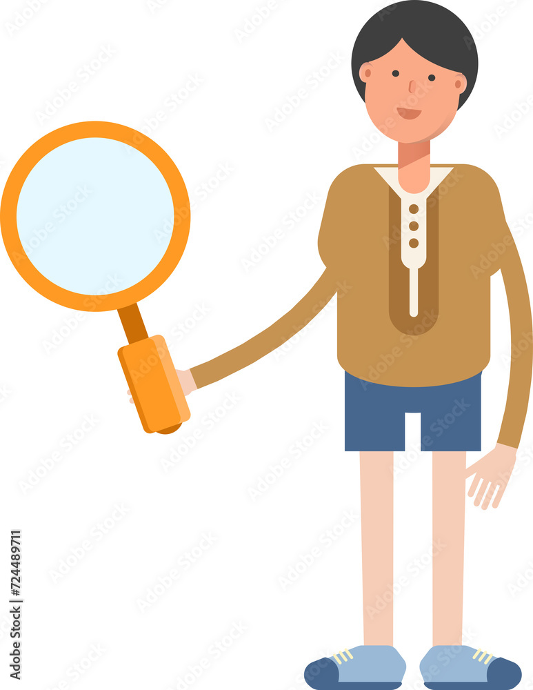 Boy Student Character Holding Magnifier
Boy Student Character Holding Magnifier