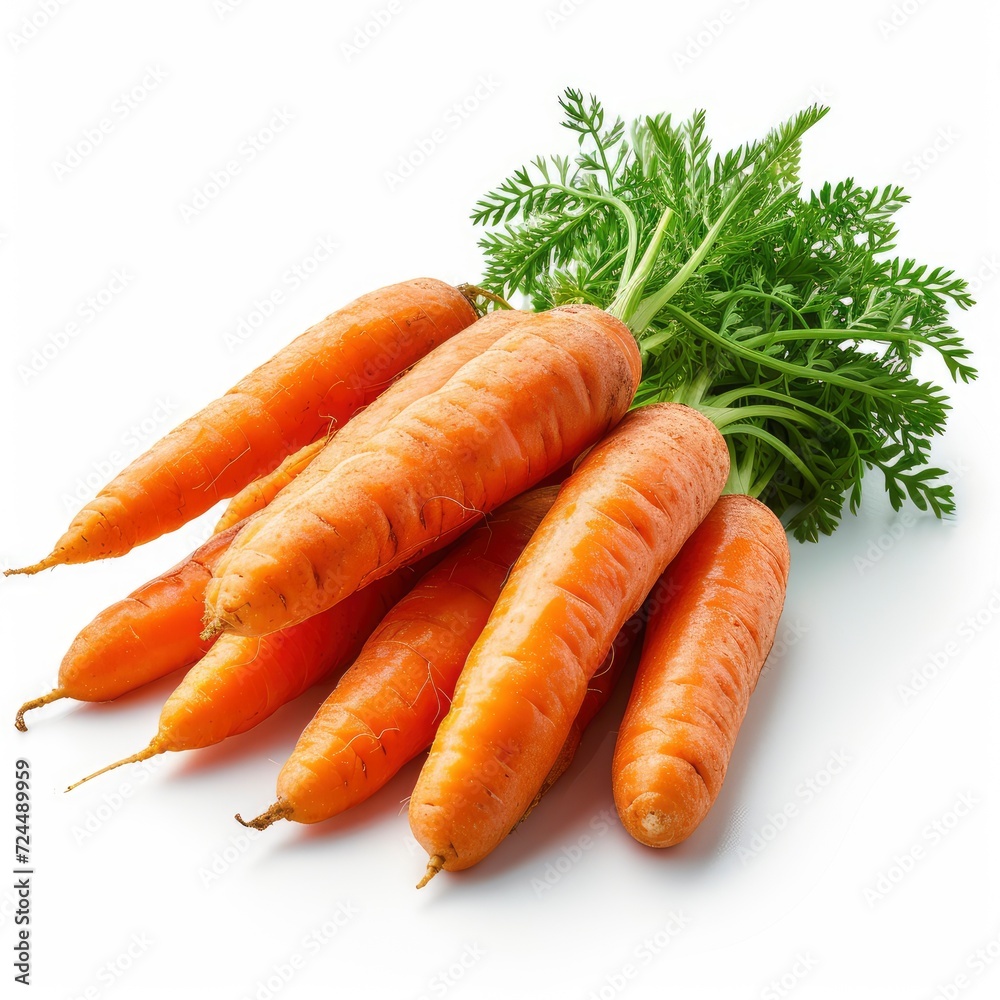 Isolated Carrots Heap Fresh Stems On White Background, Illustrations Images Isolated Carrots Heap Fresh Stems On White Background, Illustrations Images