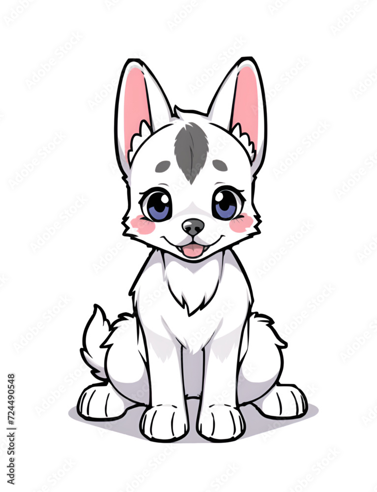 Sweet dog coloring page for kids
