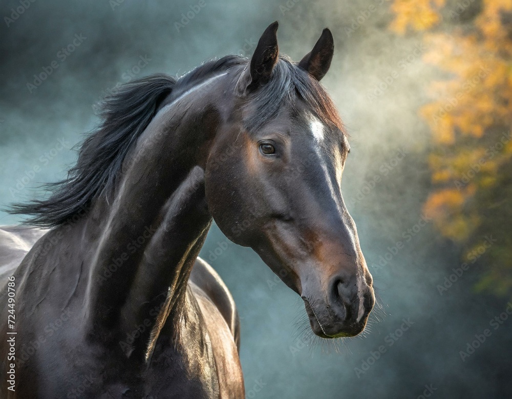 close-up photo of a stocky, long-haired horse close-up photo of a stocky, long-haired horse
