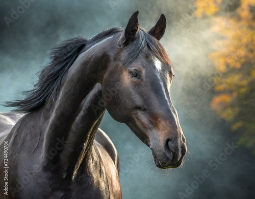 close-up photo of a stocky, long-haired horse © Vexmaster
