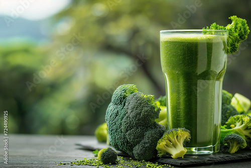 Nutritious broccoli smoothie in glass
