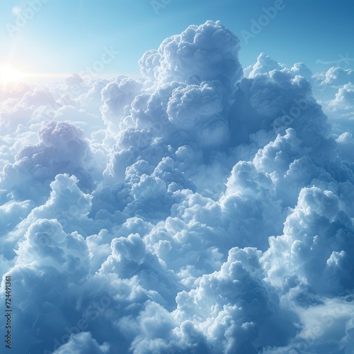 Landscape Beautiful Clouds Sky Photo High On White Background, Illustrations Images