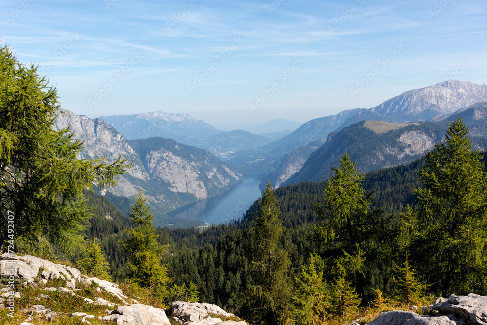Panorama of Königssee lake, Berchtesgaden National park