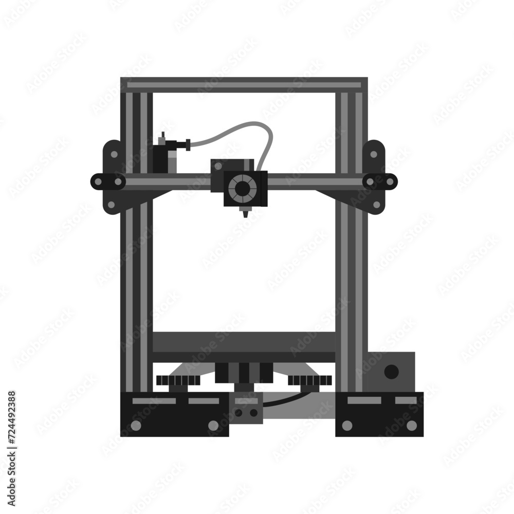 3d printer isolated on white background. 3d concept. Technology concept. 3d printer isolated on white background. 3d concept. Technology concept.