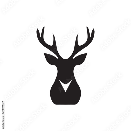 vector deer silhouette isolated on white