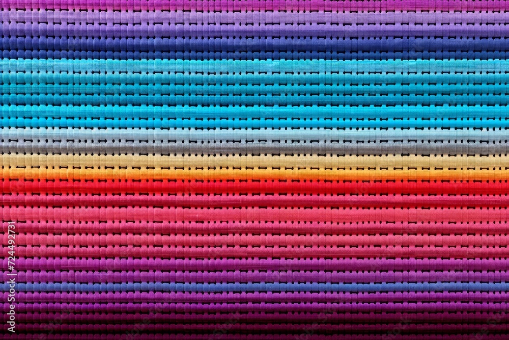 Woven Wool Striped Textile with Colorful Seamless Design and Crafted Yellow Thread, Perfect for Fashion and Decoration Backgrounds