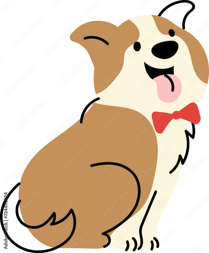 Fototapeta premium Cute dog clipart vector