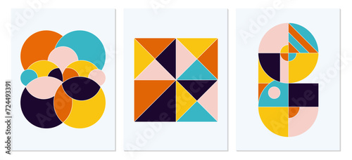 Free Download set of abstract geometric poster. colorful poster wall art. vector - GFXLoad