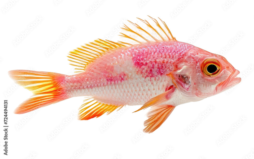 The Graceful Attire of the Pink Perch Isolated on Transparent Background.