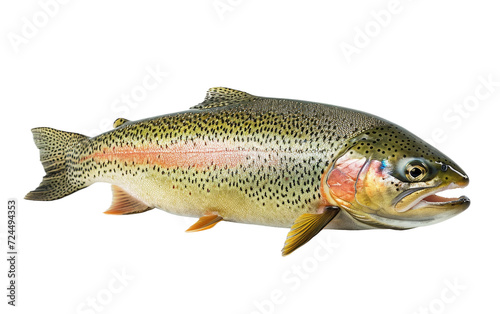 Dance of Colors: Rainbow Trout Fish in Aquatic Symphony Isolated on Transparent Background.