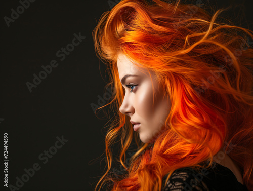 beauty woman with red hair