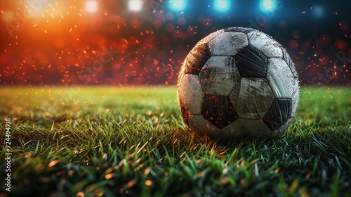 Beautiful background for soccer game advertising
