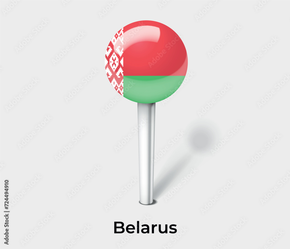 Belarus country flag pin map marker Belarus country flag pin map marker
