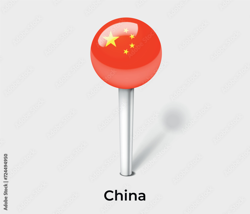 China country flag pin map marker China country flag pin map marker