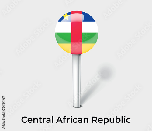 Central African Republic country flag pin map marker