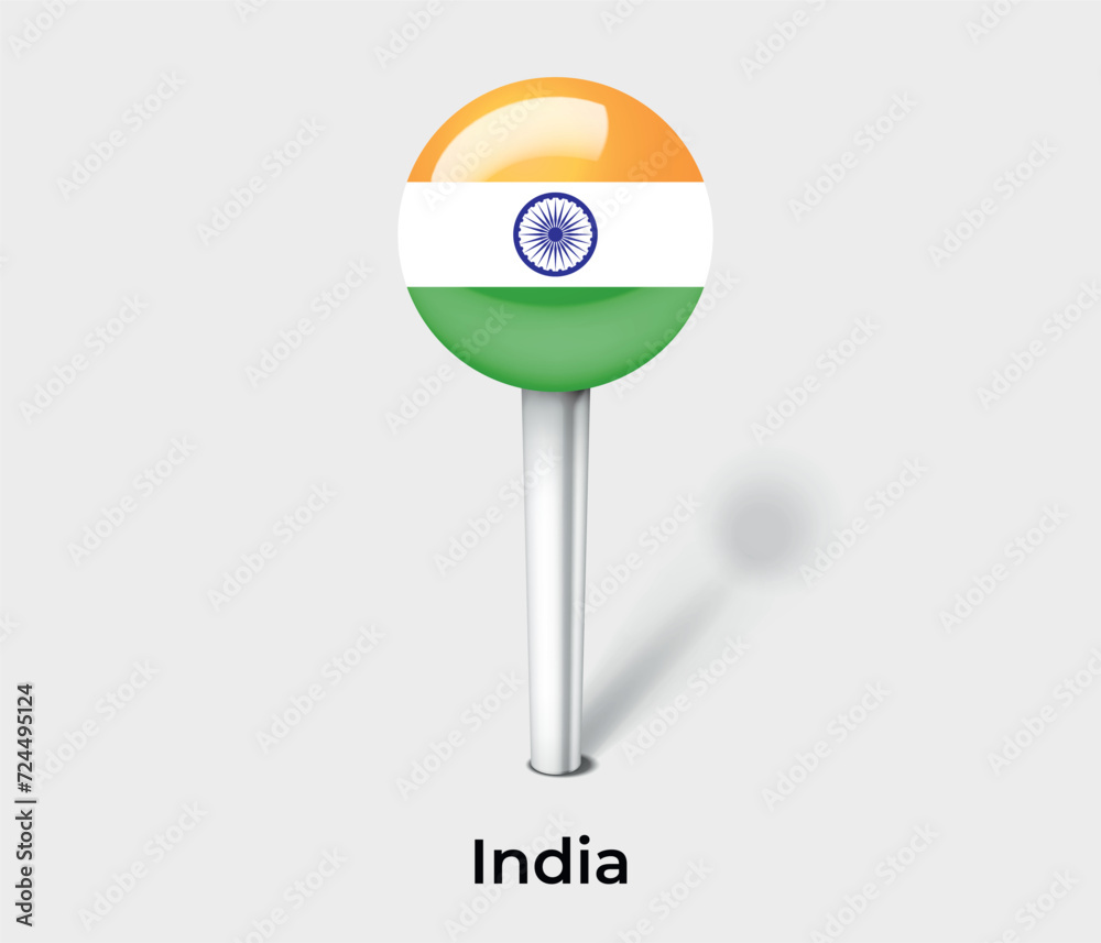 India country flag pin map marker India country flag pin map marker