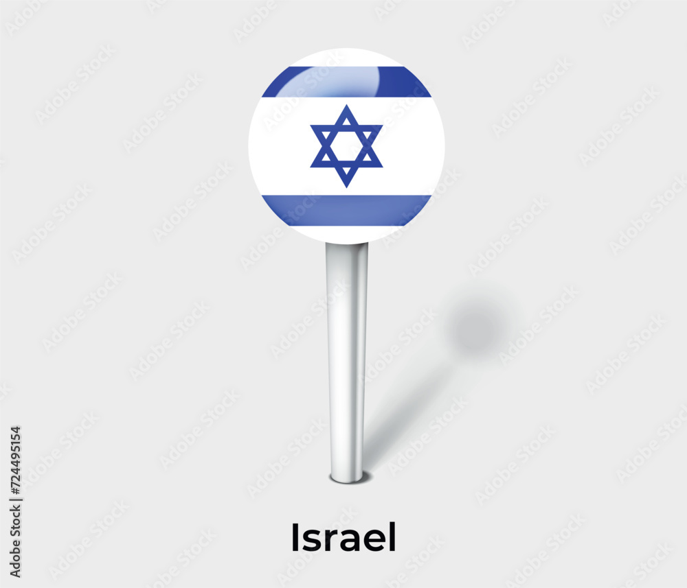 Israel country flag pin map marker