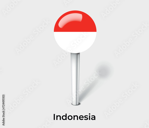 Indonesia country flag pin map marker