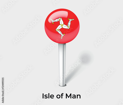 Isle of Man country flag pin map marker