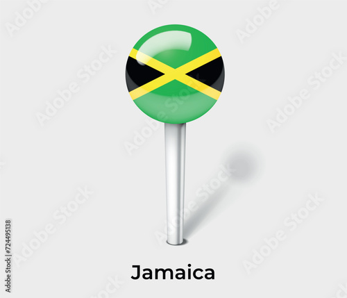 Jamaica country flag pin map marker photo