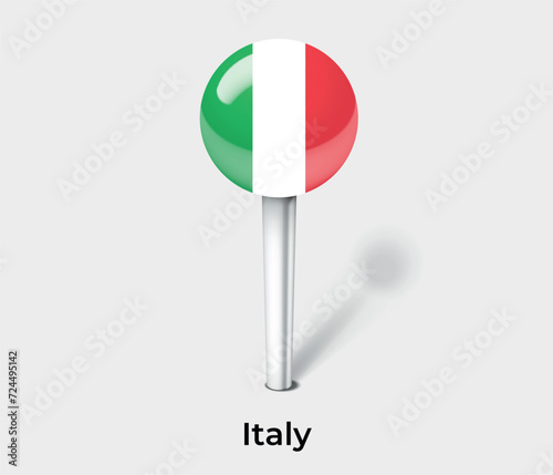 Italy country flag pin map marker