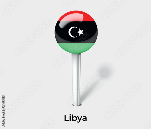 Libya country flag pin map marker
