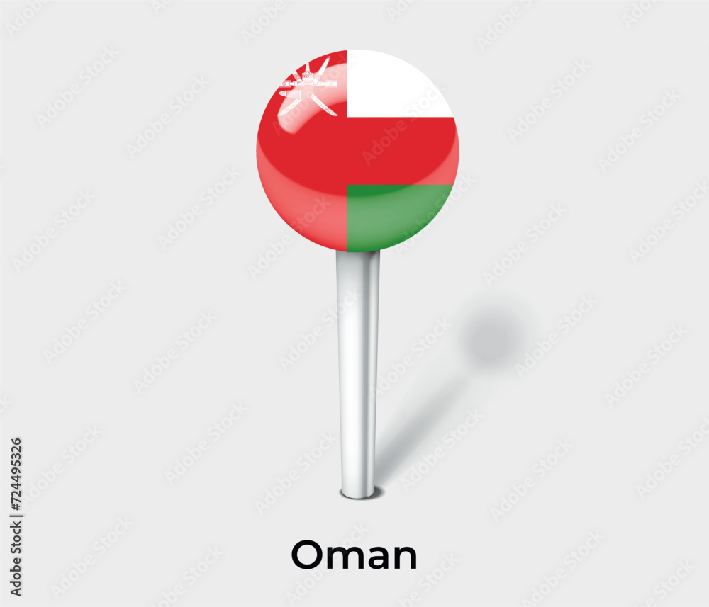 Oman country flag pin map marker Oman country flag pin map marker