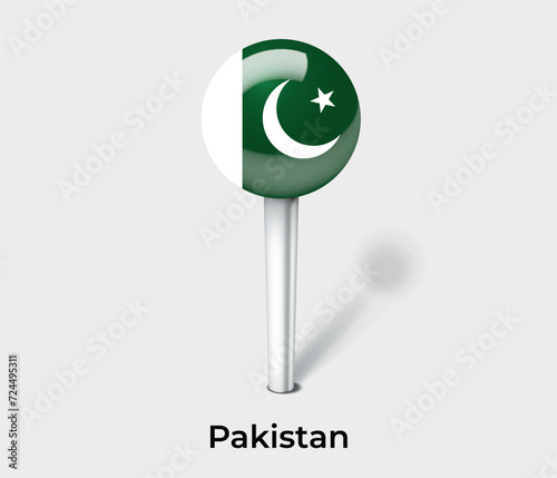 Pakistan country flag pin map marker