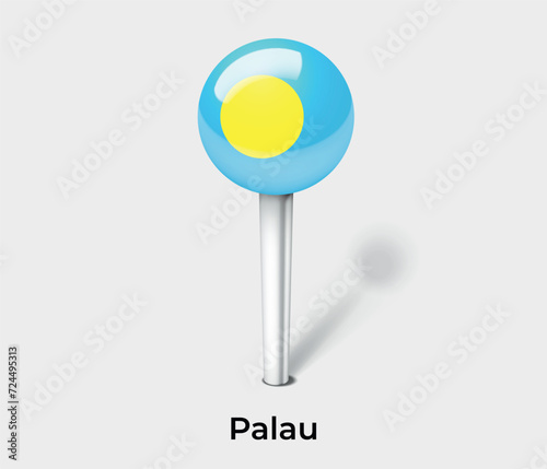 Palau country flag pin map marker