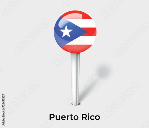 Puerto Rico country flag pin map marker
