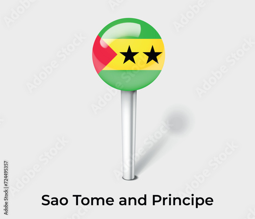 Sao Tome and Principe country flag pin map marker