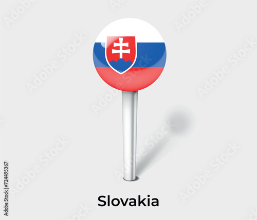 Slovakia country flag pin map marker