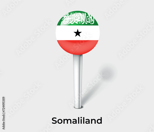 Somaliland country flag pin map marker